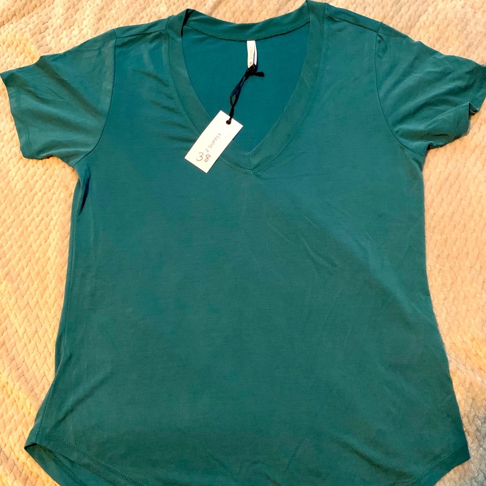 ZSUPPLY Emerald Green Silky Top
